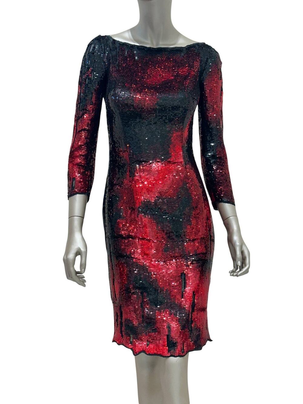 Balmain Tiger-Stripe Sequin Mini Dress - Size 38